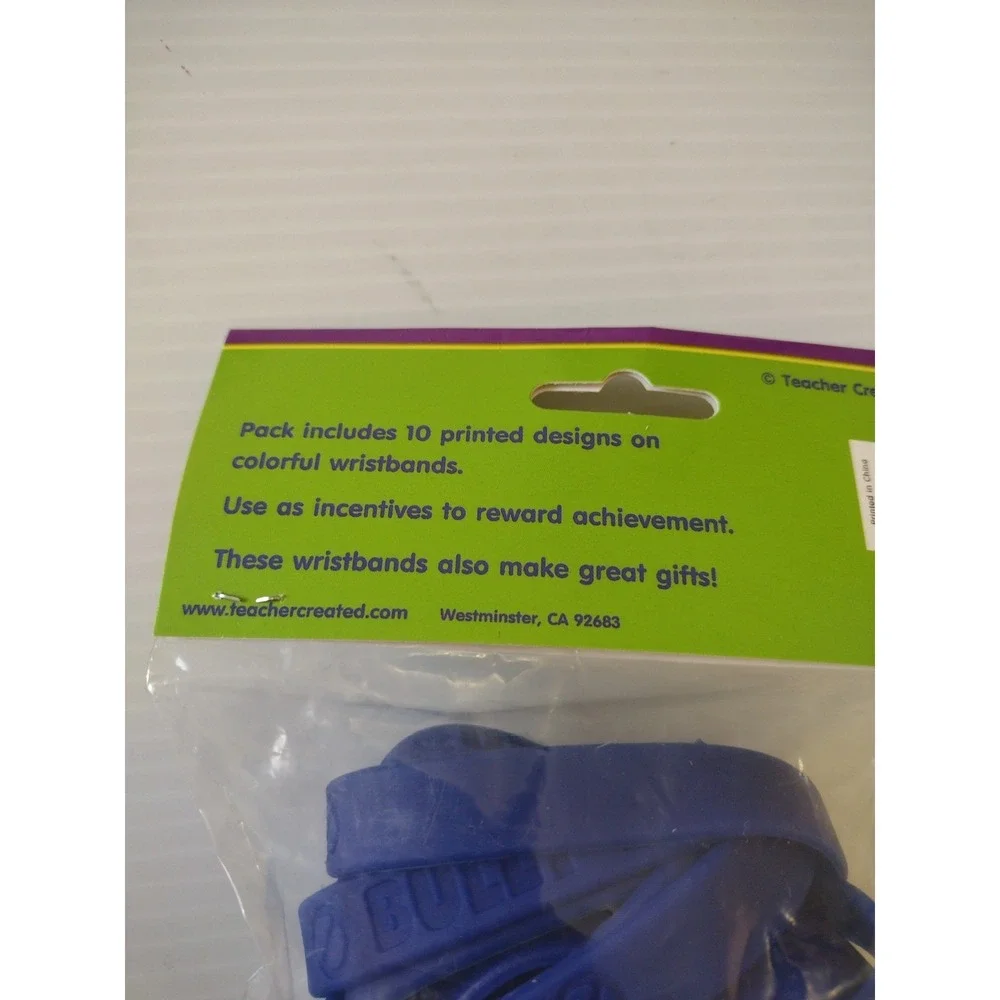 Teacher Created Resources Bully Free‎ Wristband Blue 3 packs 30 Total Pieces